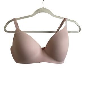 Victoria’s Secret T-Shirt Lightly Lined Wireless Ribbed Light Pink Bra - 34DDD